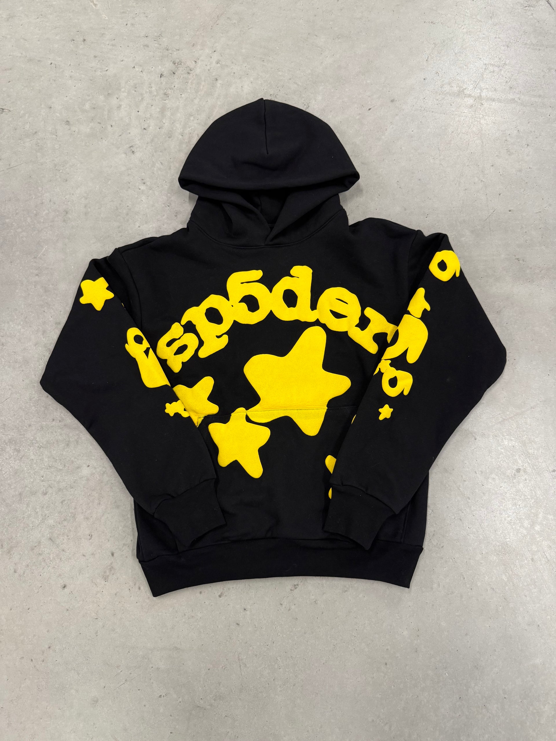Sp5der “Black and Yellow Beluga” Hoodie