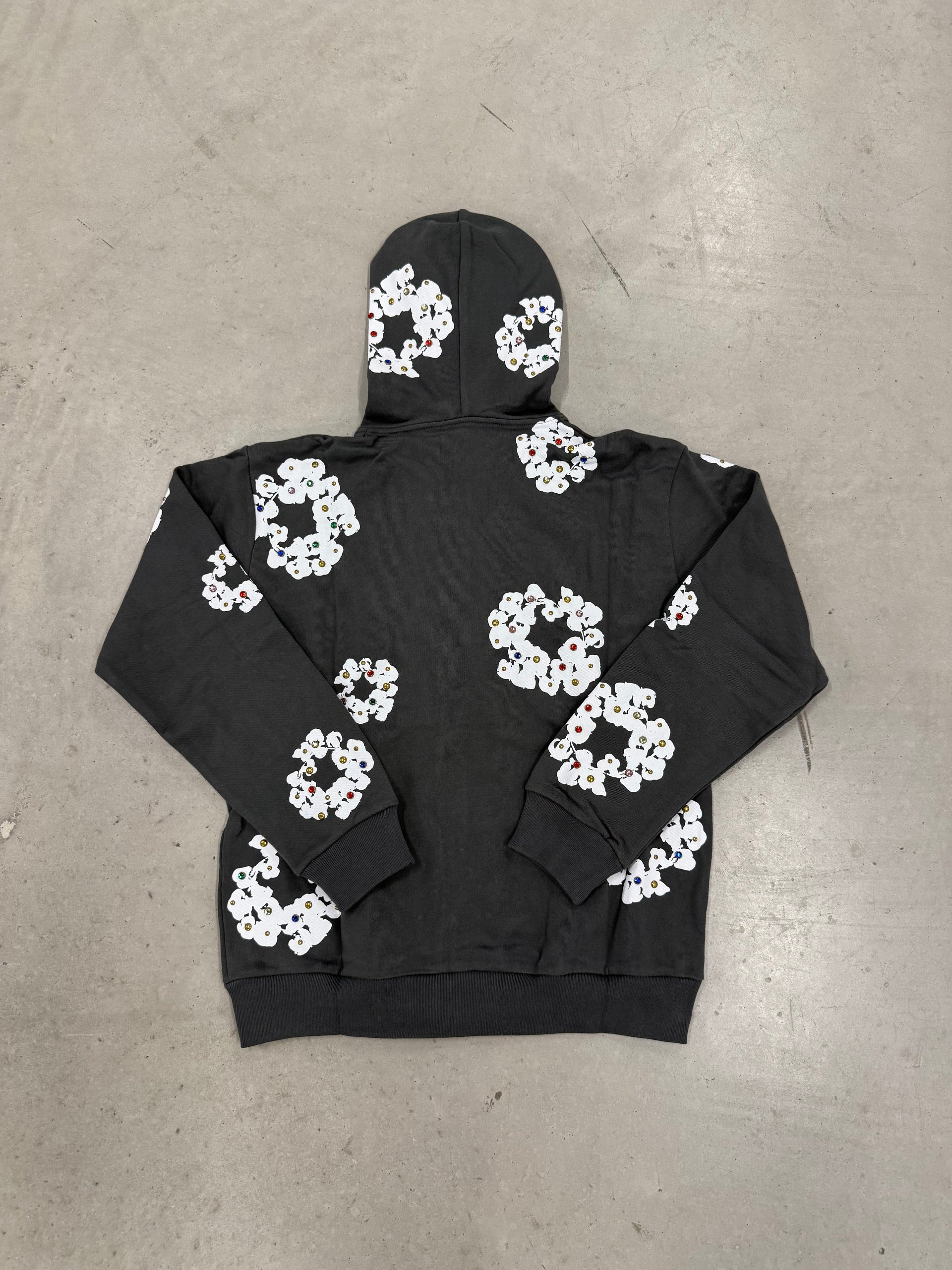 Denim Tears “Vintage Black Rhinestone Zip-up” Hoodie