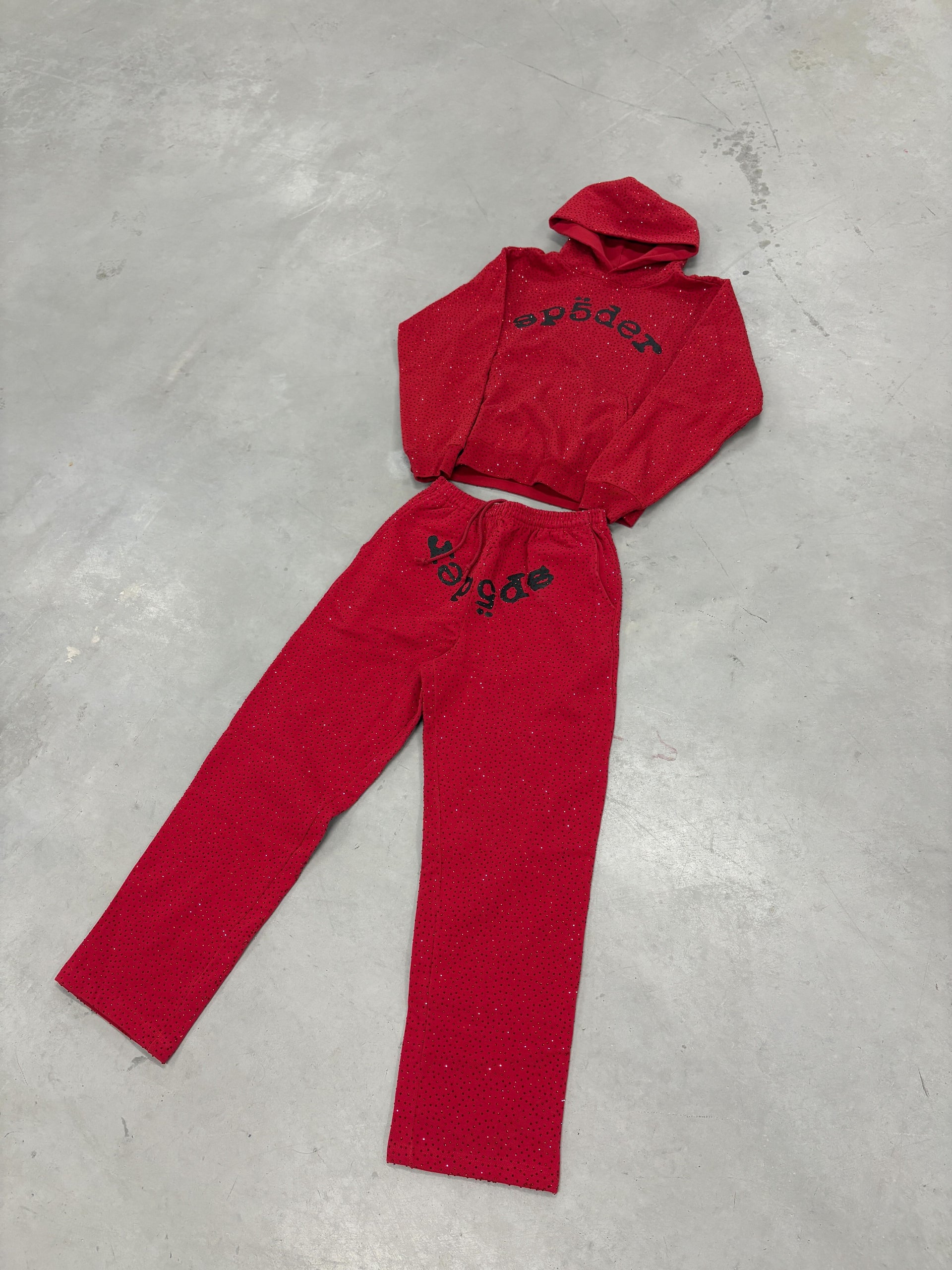 Sp5der "VVS RED" Open cut Tracksuit
