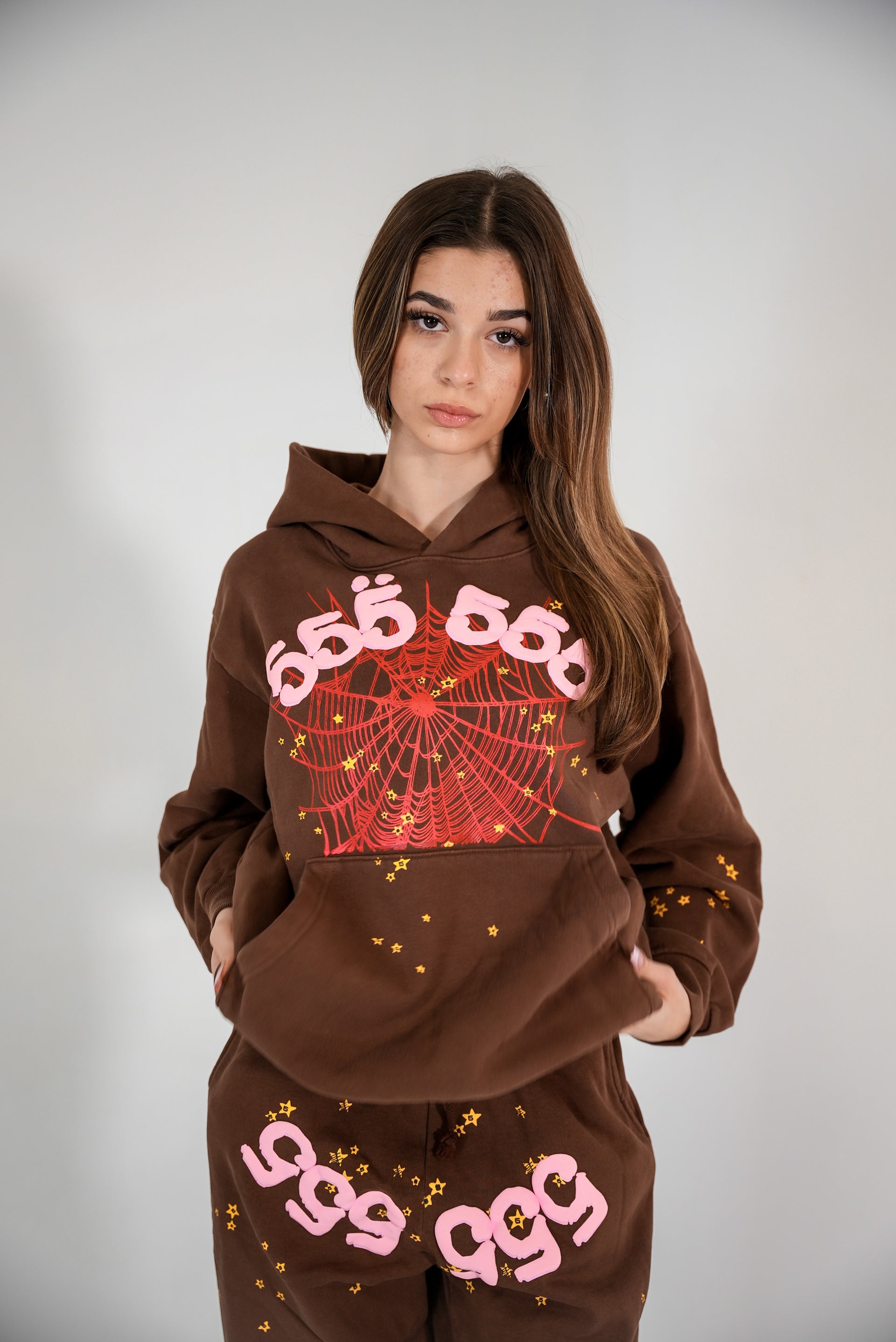 Sp5der “Brown 555” Hoodie