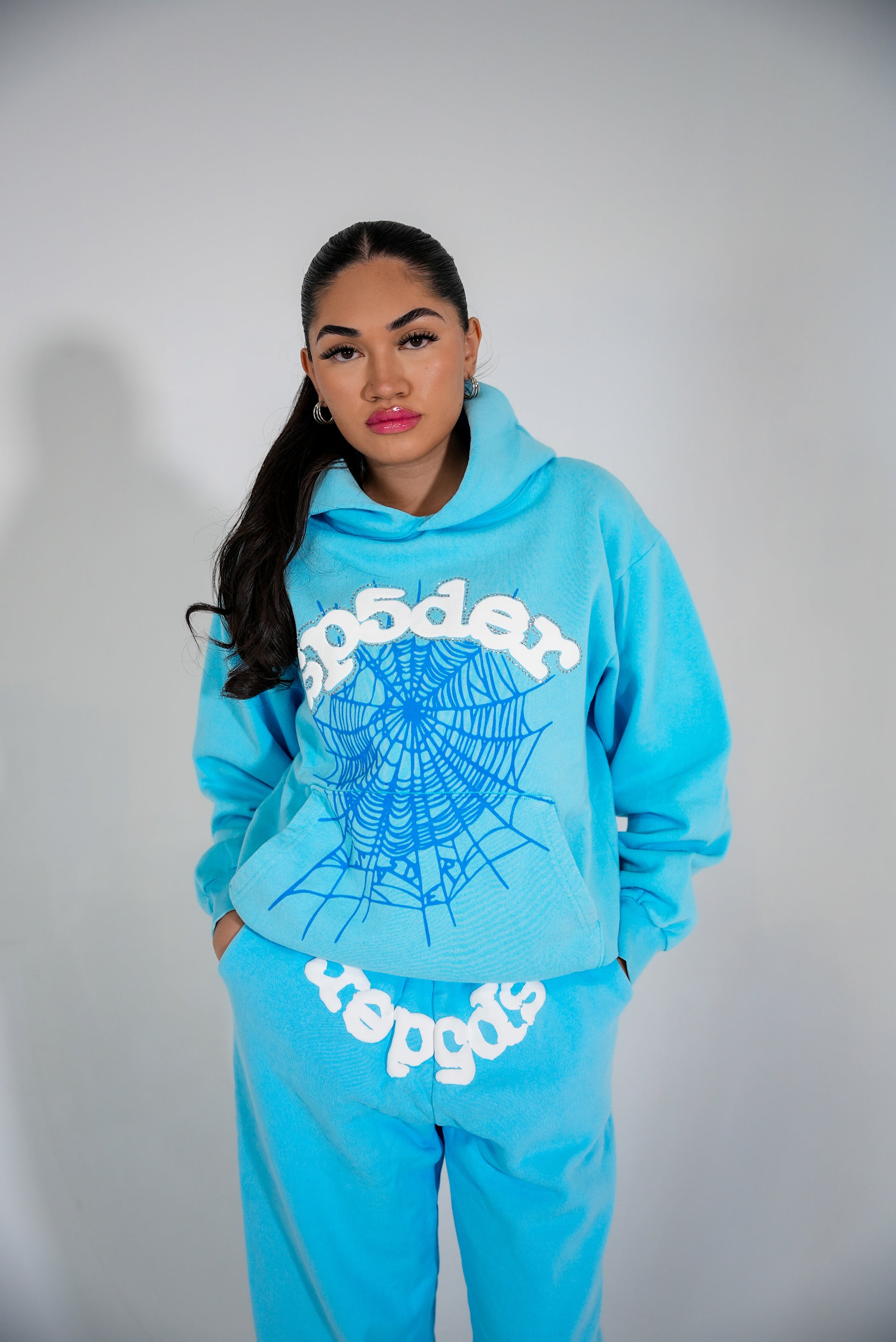 Sp5der “Sky Blue” Hoodie