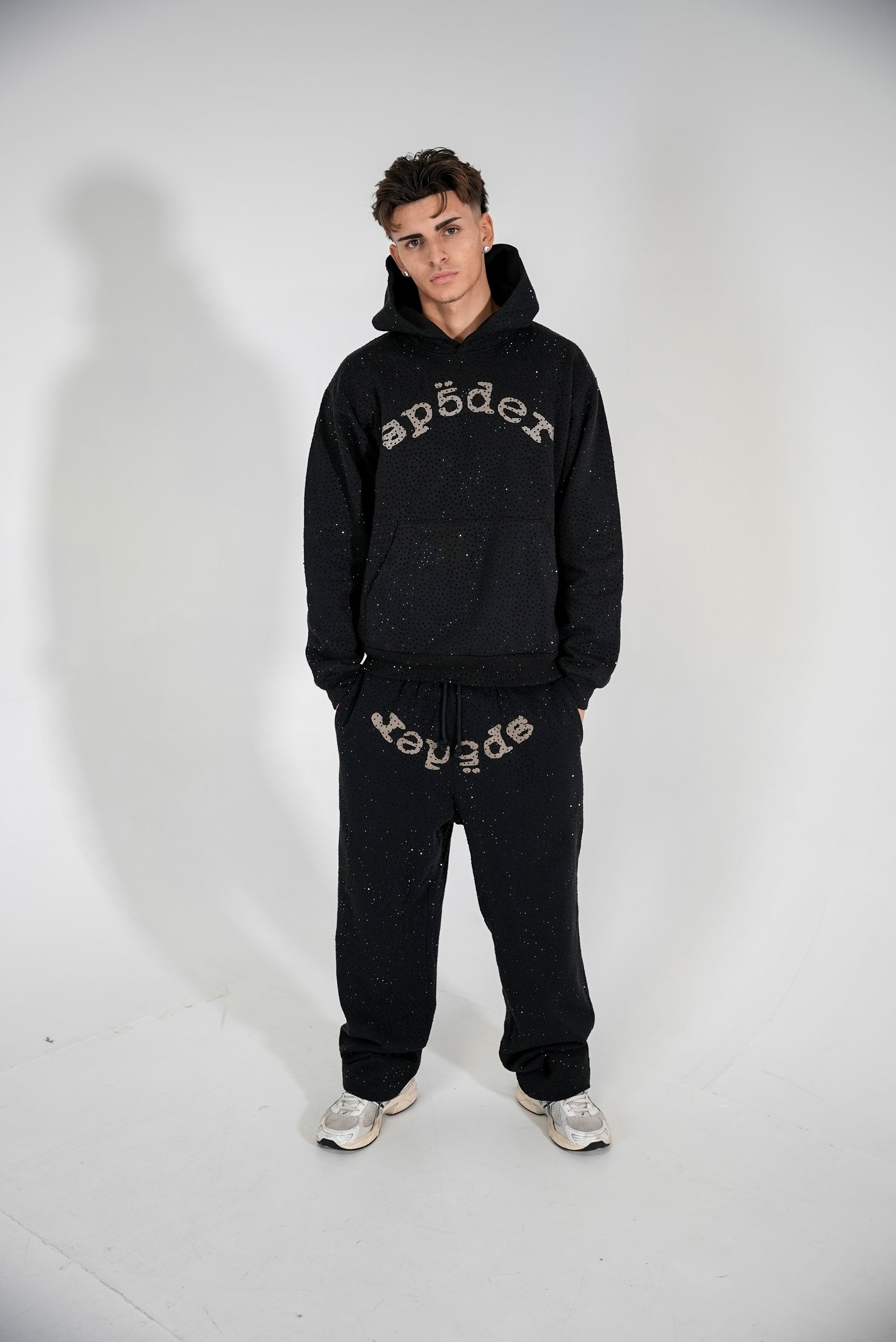Sp5der "VVS Black" Open Cut Tracksuit