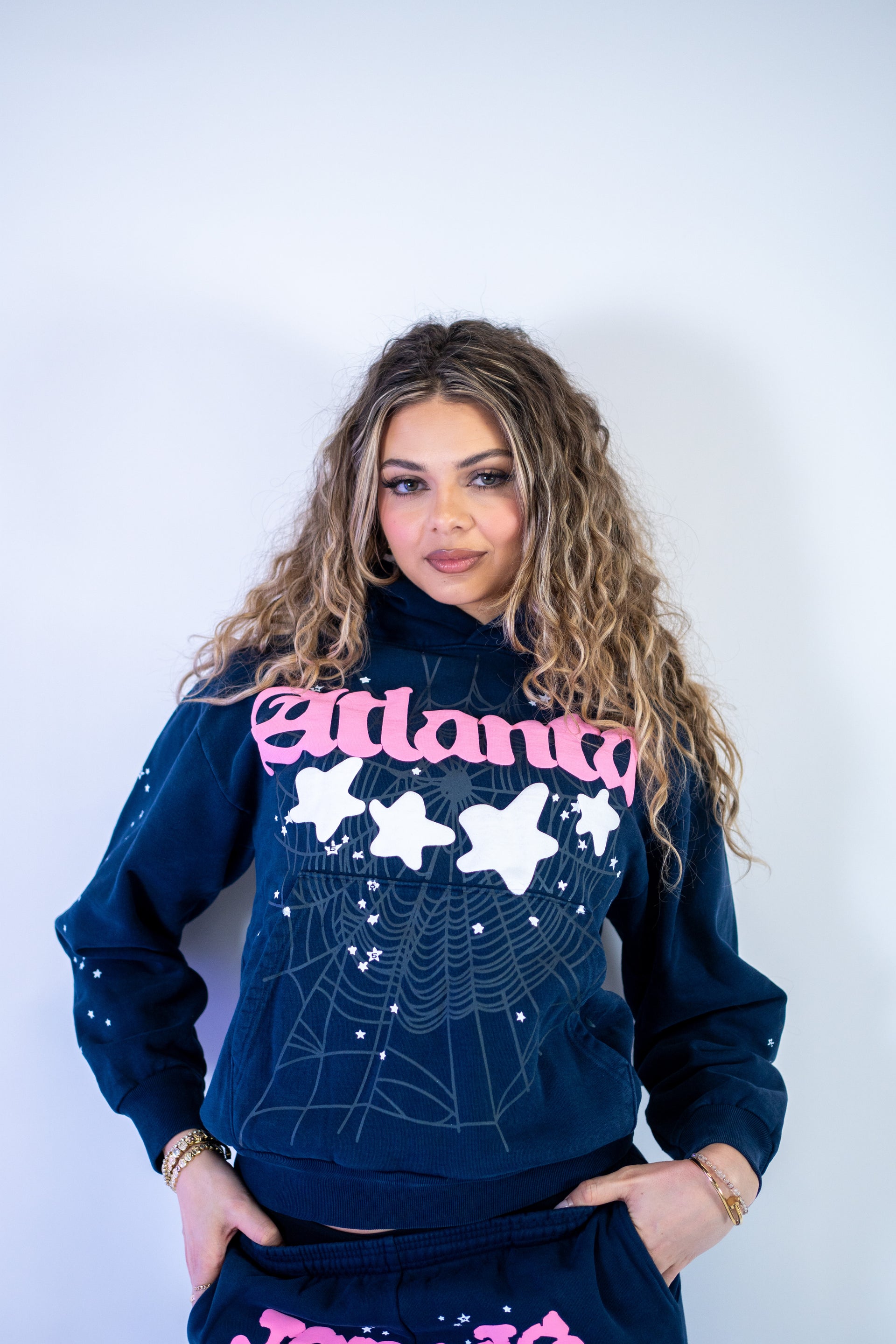 Sp5der “Navy Atlanta” Hoodie