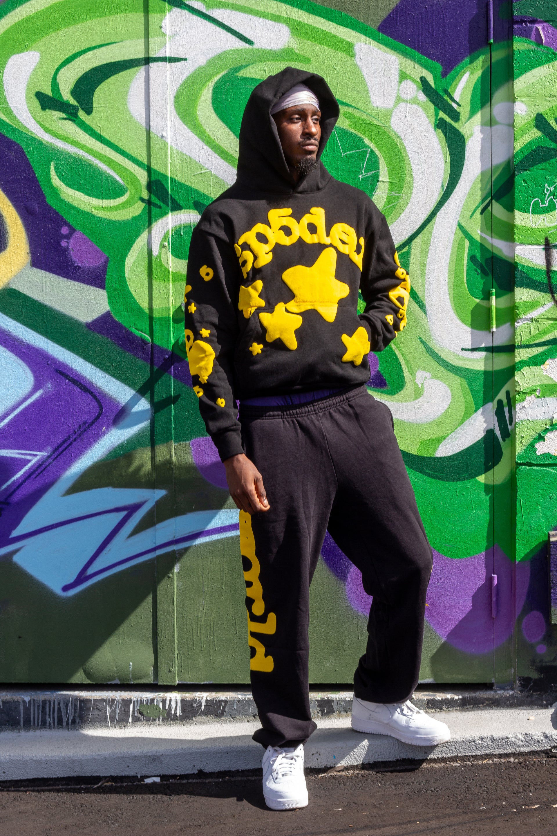 Sp5der “Black and Yellow Beluga” Pants